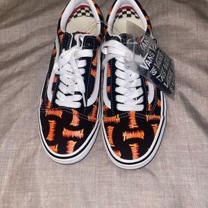 Vans Kids Black and Orange Thrasher Sneakers